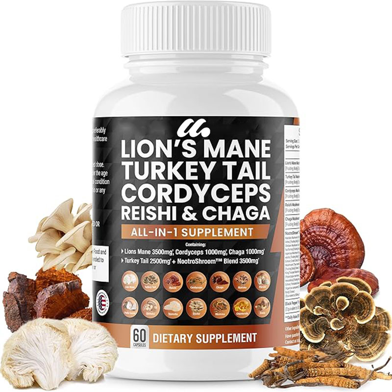 Lion Mane Mushroom - Lions Mane Mushroom Supplement Contains Turkey